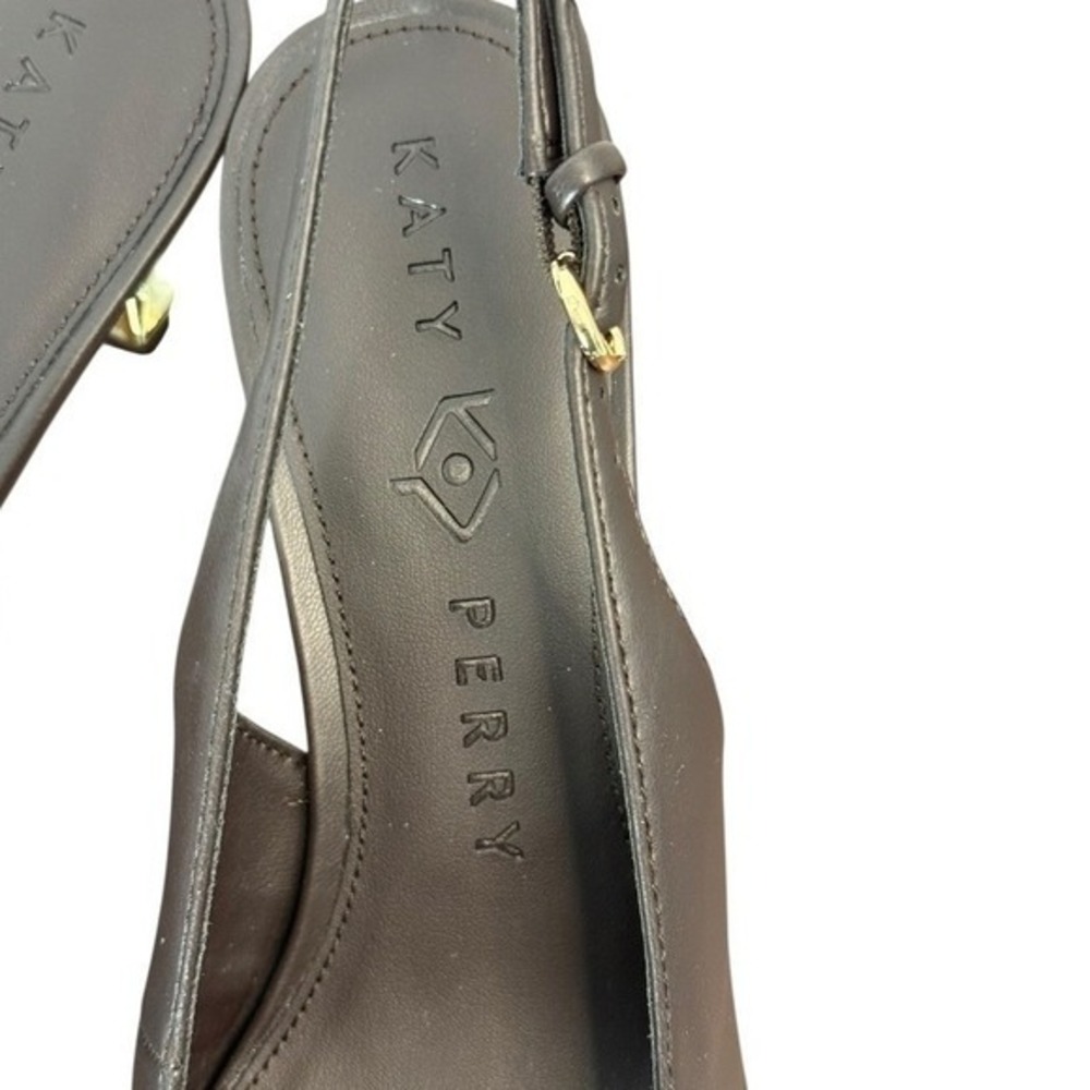 Katy Perry The Oceanview Slingback Heels Softy Nappa Coffee Brown 9 NIB - Picture 5 of 12